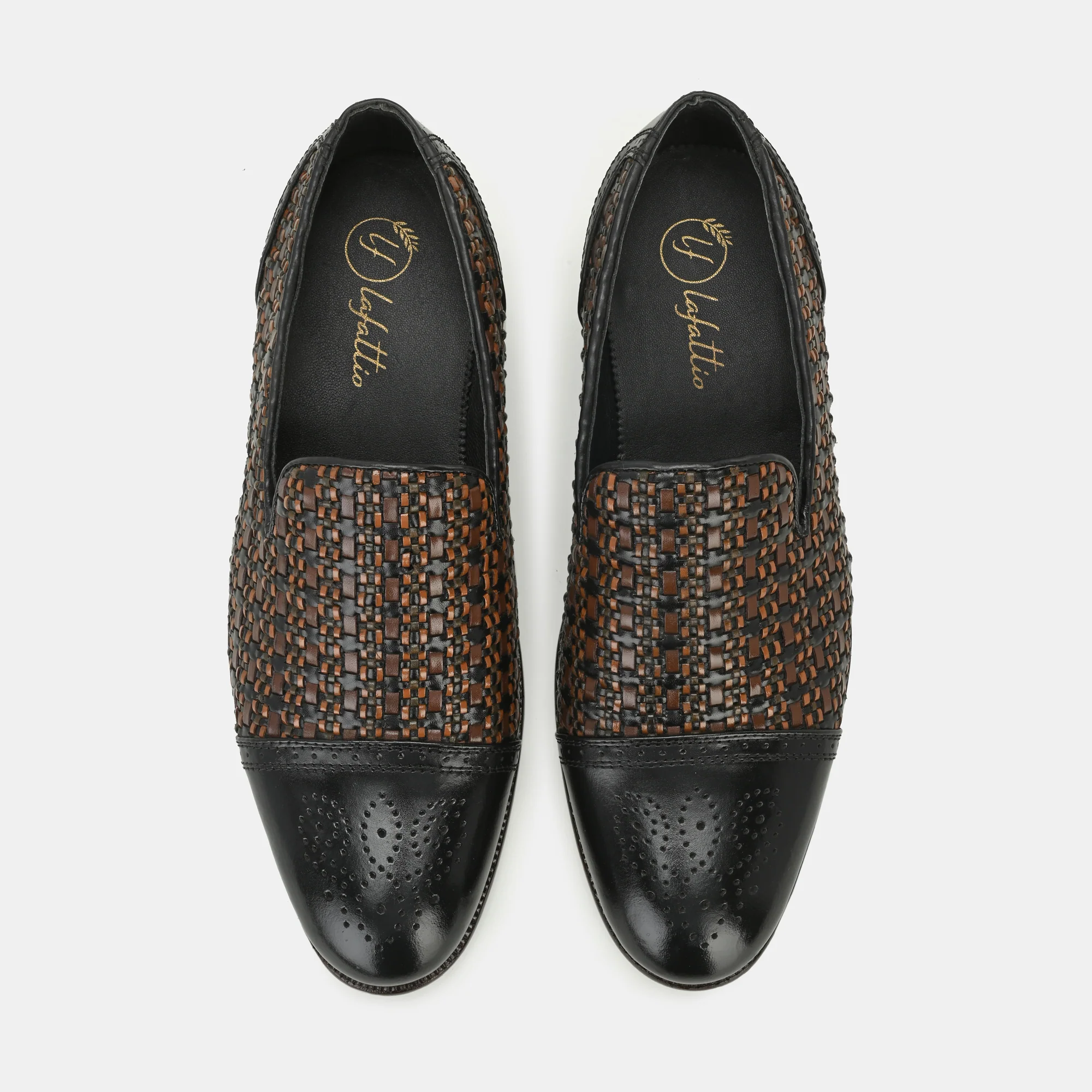Black Semi Brogue Loafers by Lafattio - Image 7