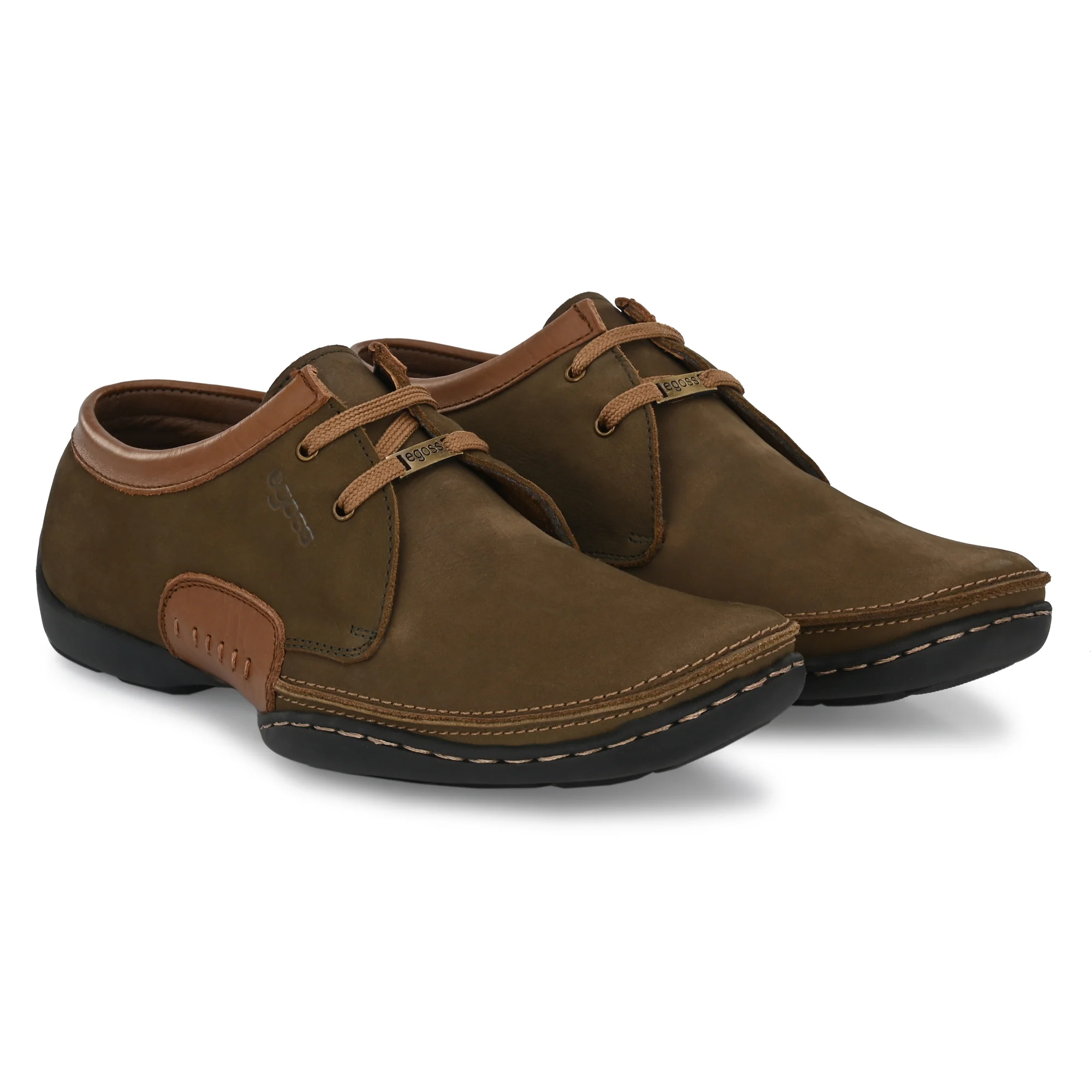 Egoss Casual Derby Lace Up Leather Shoes For Men - Image 23