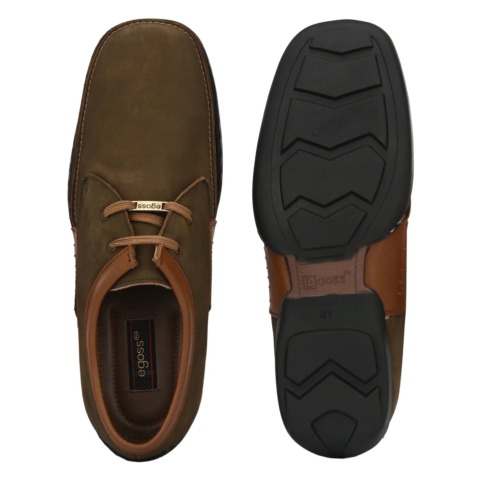 Egoss Casual Derby Lace Up Leather Shoes For Men - Image 26