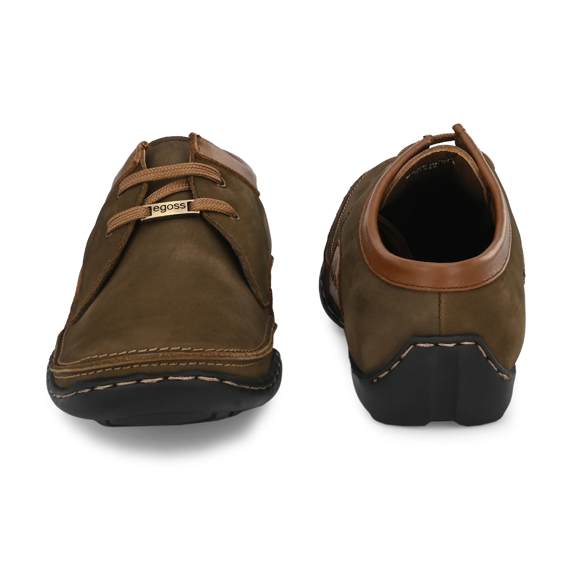 Egoss Casual Derby Lace Up Leather Shoes For Men - Image 28