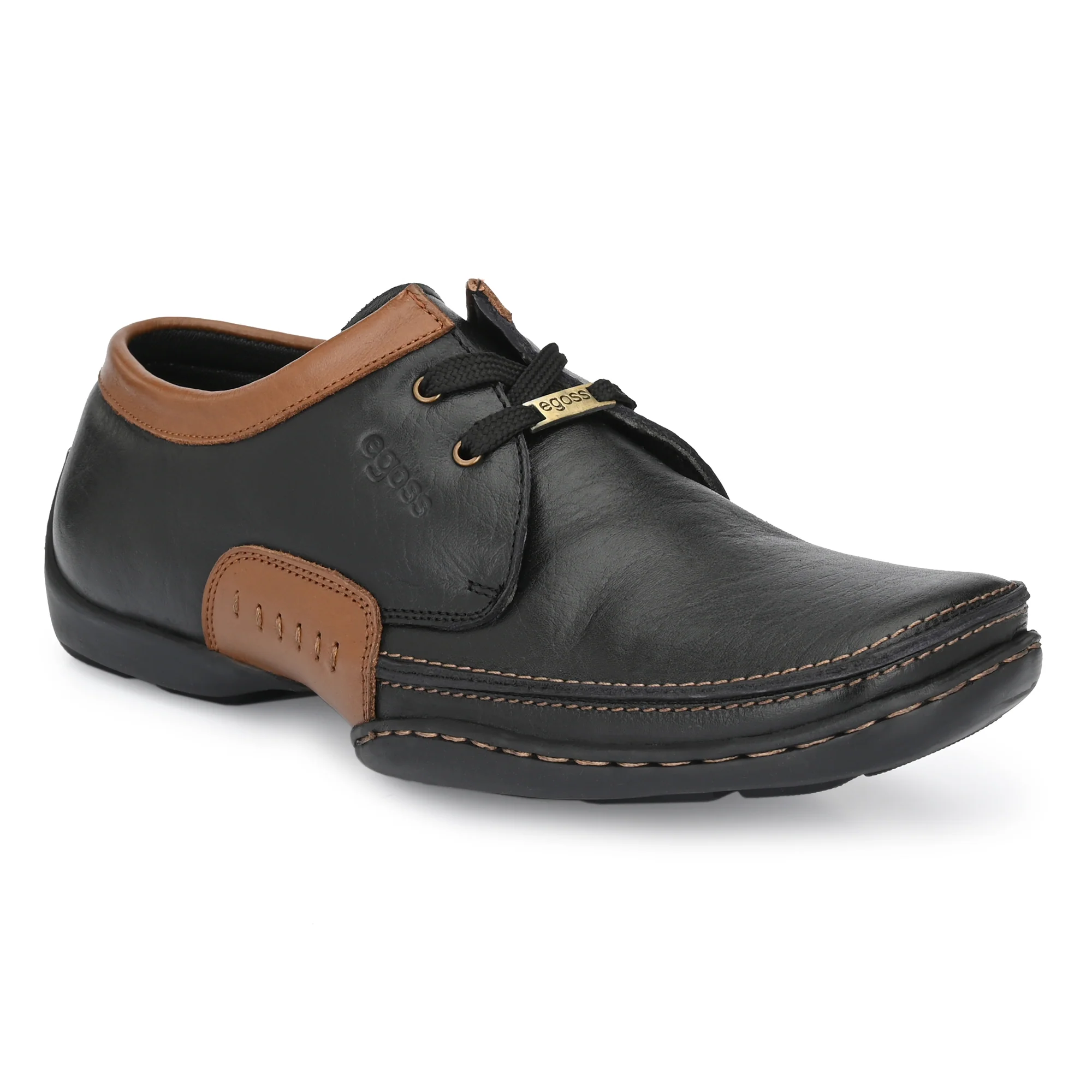 Egoss Casual Derby Lace Up Leather Shoes For Men - Image 4
