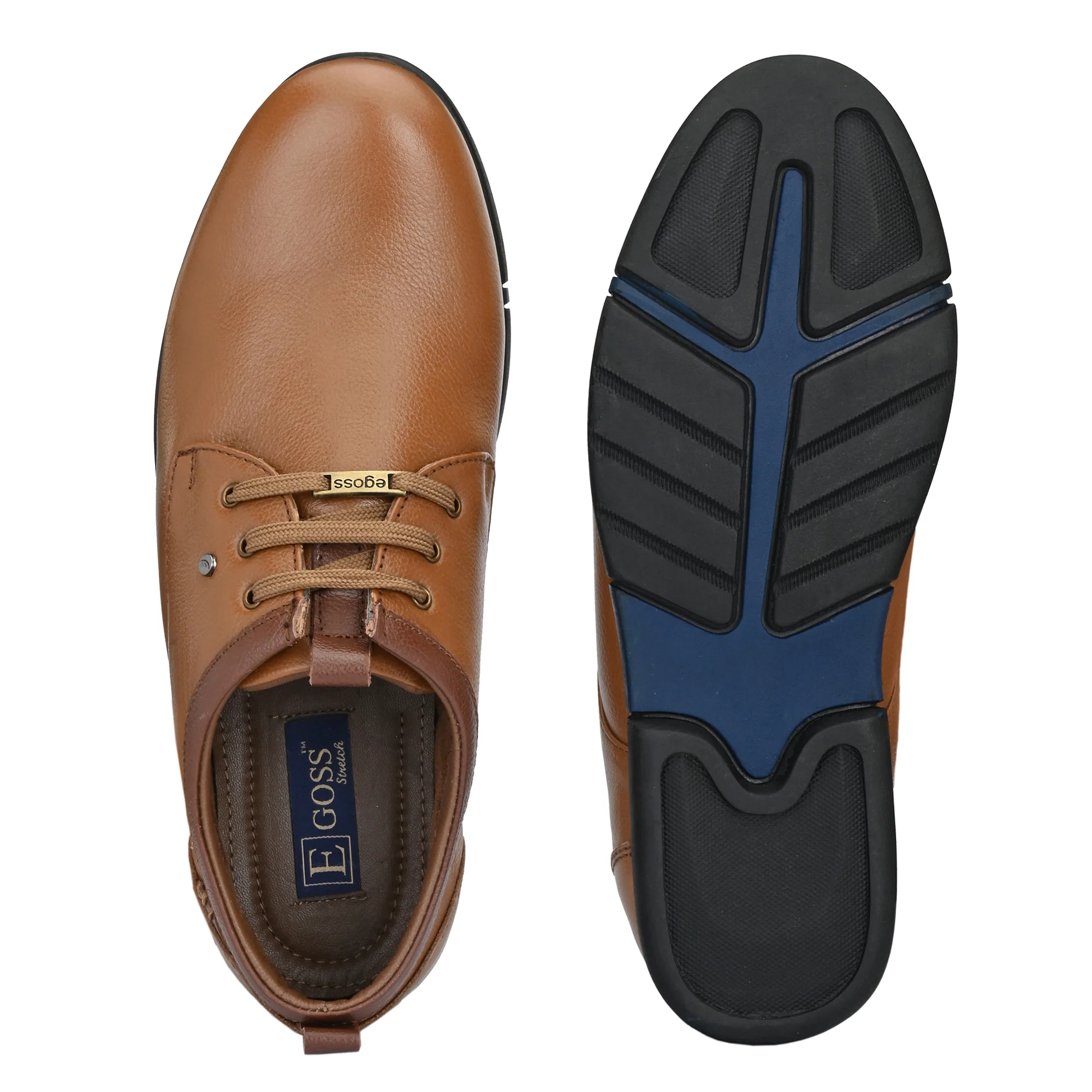 Egoss Casual Leather Derby Shoes For Men - Image 17