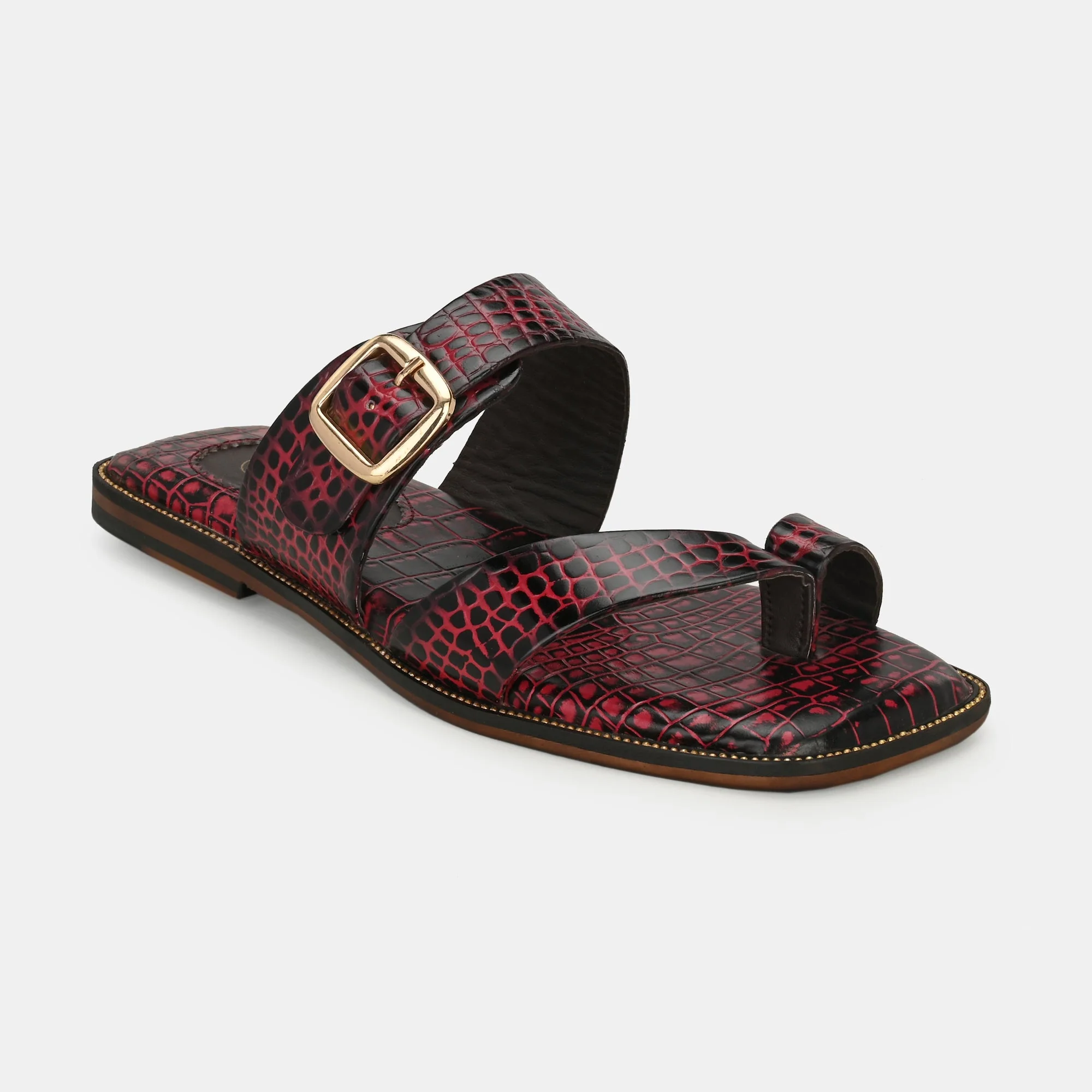 Colour Blocked Buckled Slippers By Lafattio - Image 3