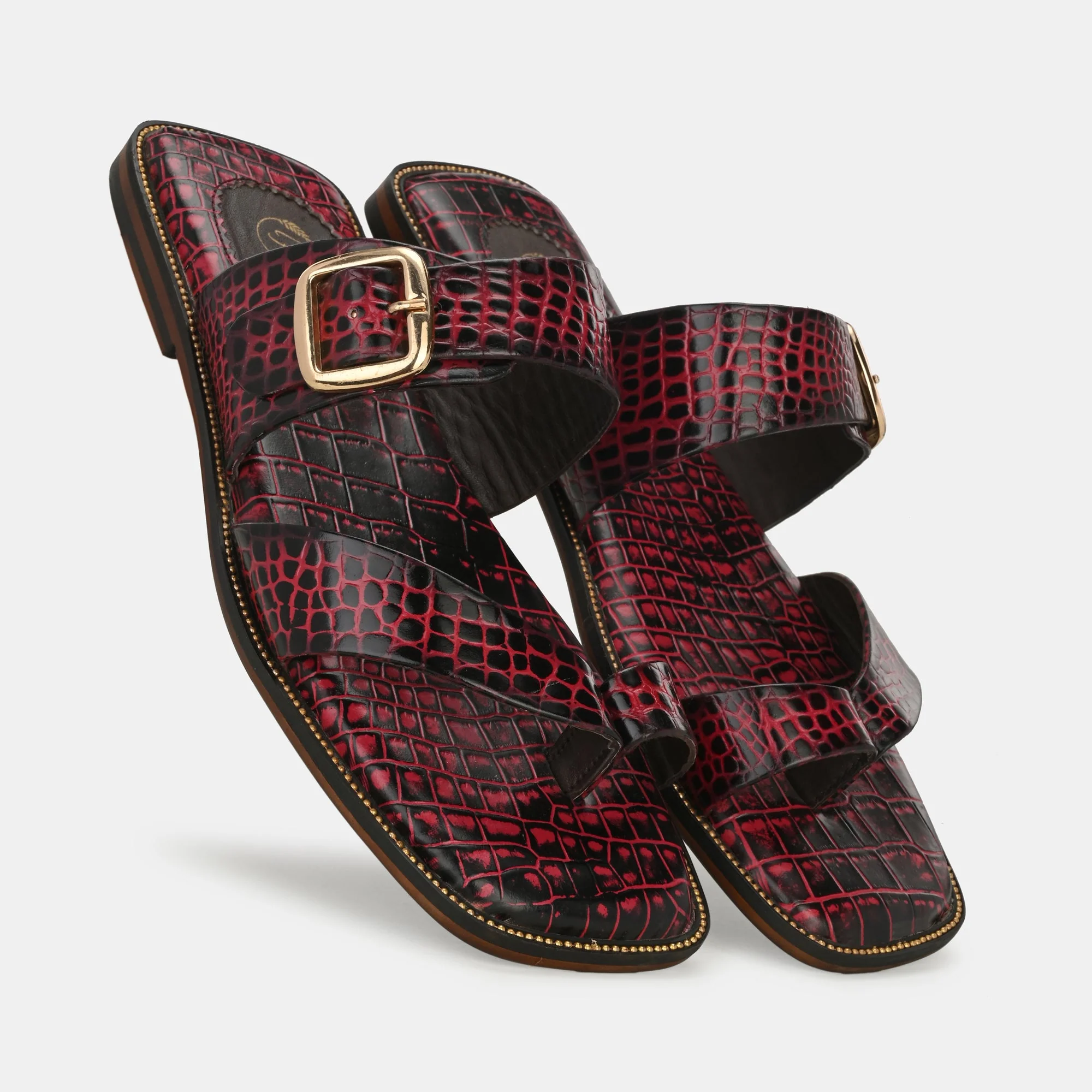 Colour Blocked Buckled Slippers By Lafattio - Image 4