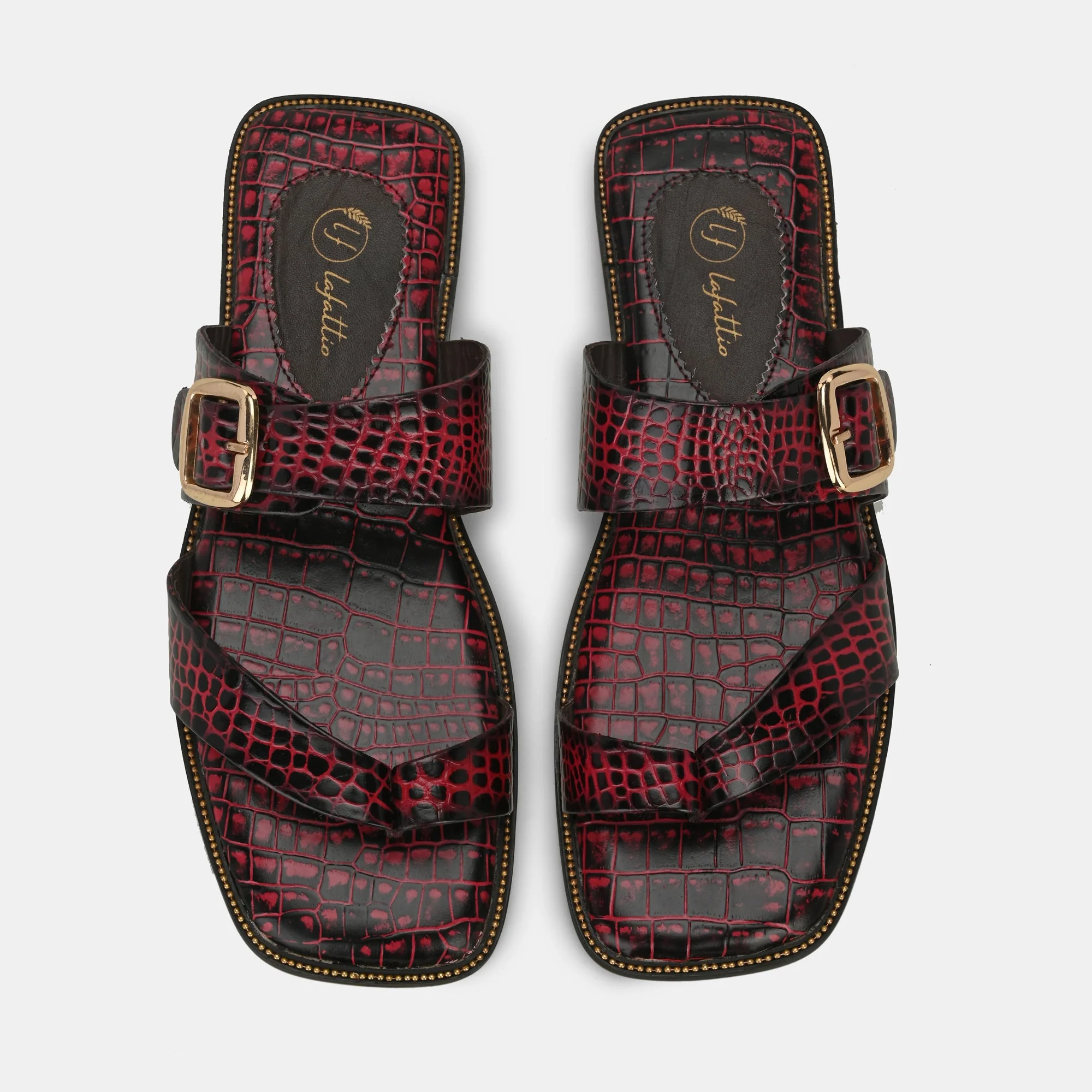 Colour Blocked Buckled Slippers By Lafattio - Image 7