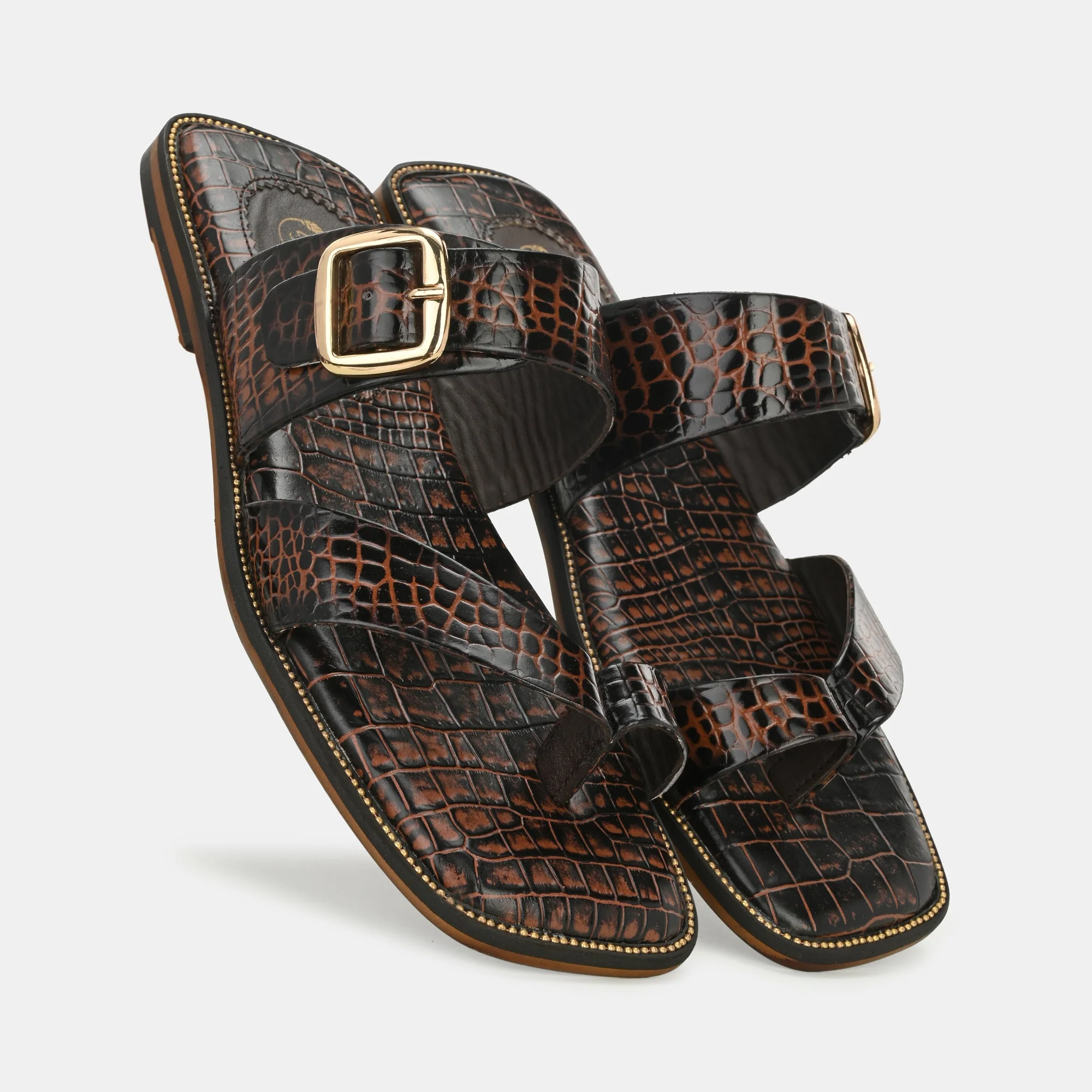 Colour Blocked Buckled Slippers By Lafattio - Image 6