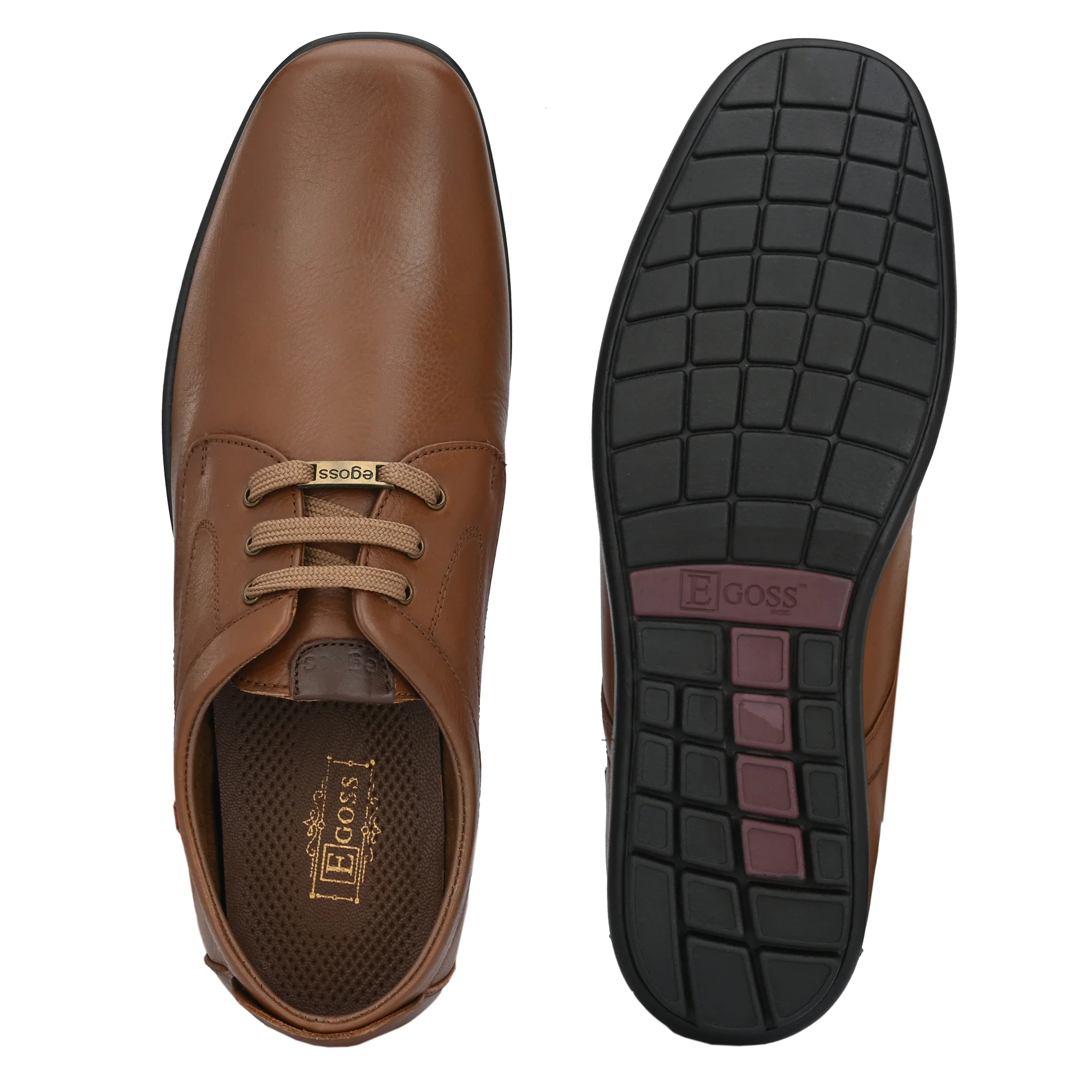 Egoss Leather Casual Lace Up Shoes For Men - Image 24