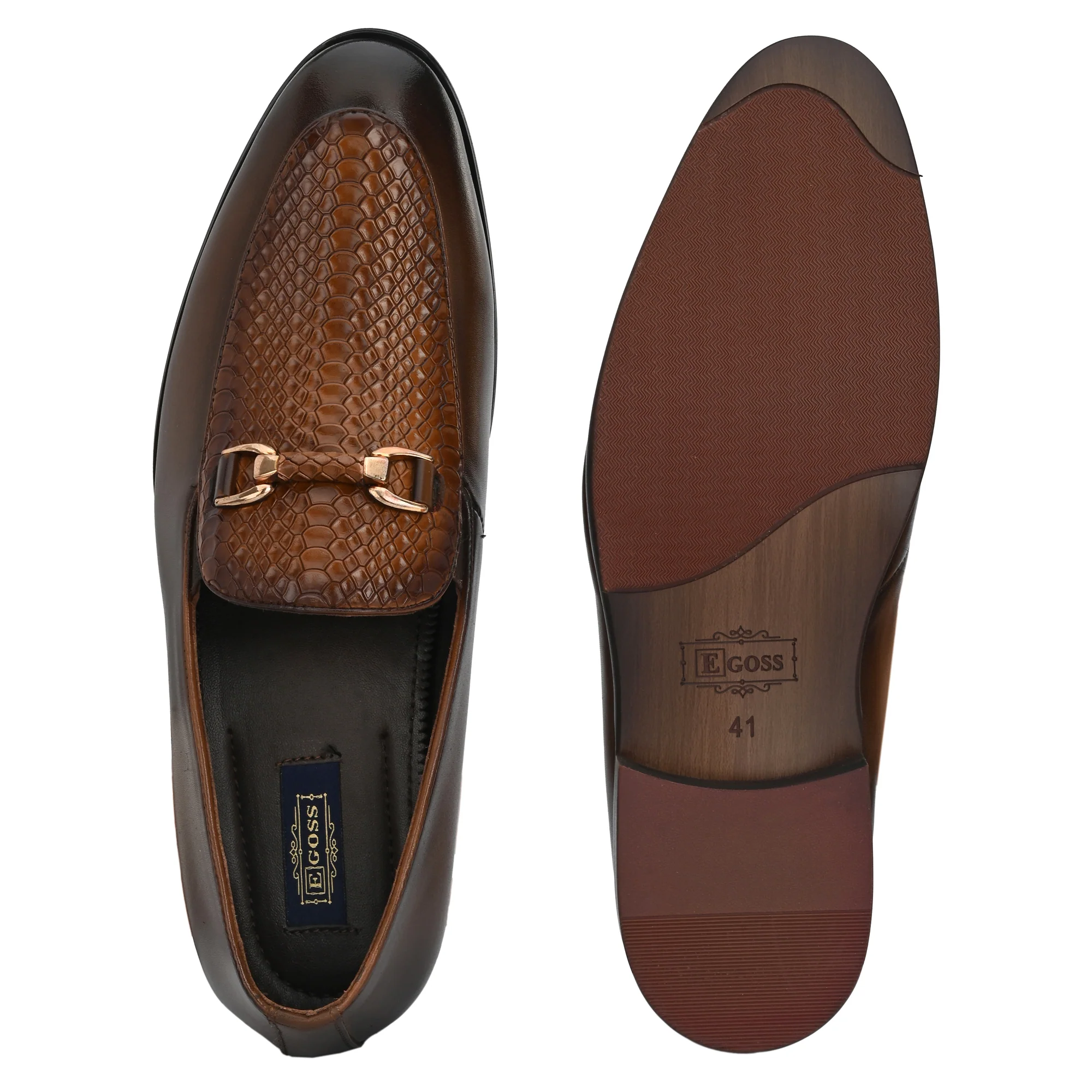 Egoss Imprinted Buckled Loafers For Men - Image 13