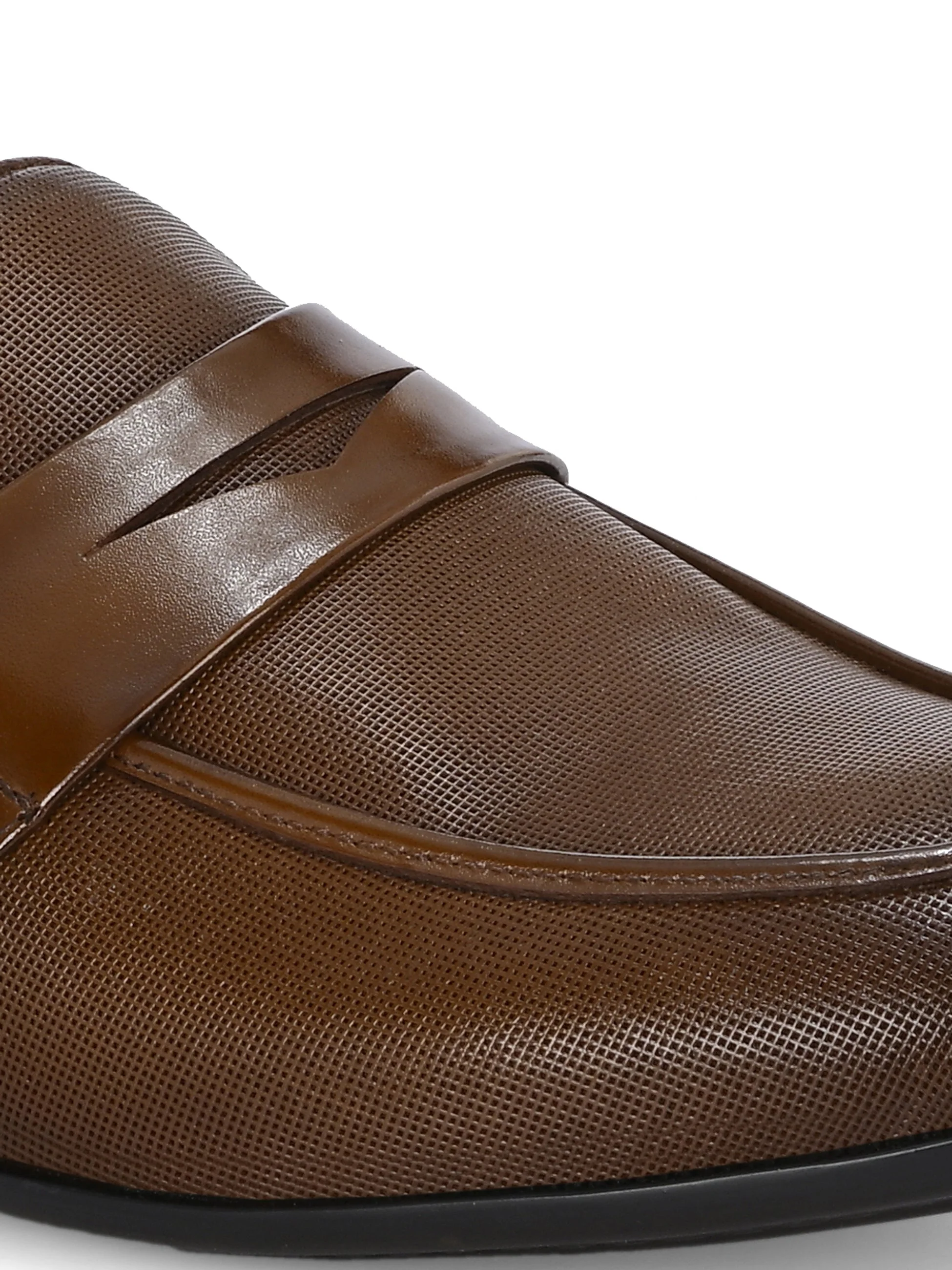 Nova Textured Penny Loafers by Aspeerio - Image 3