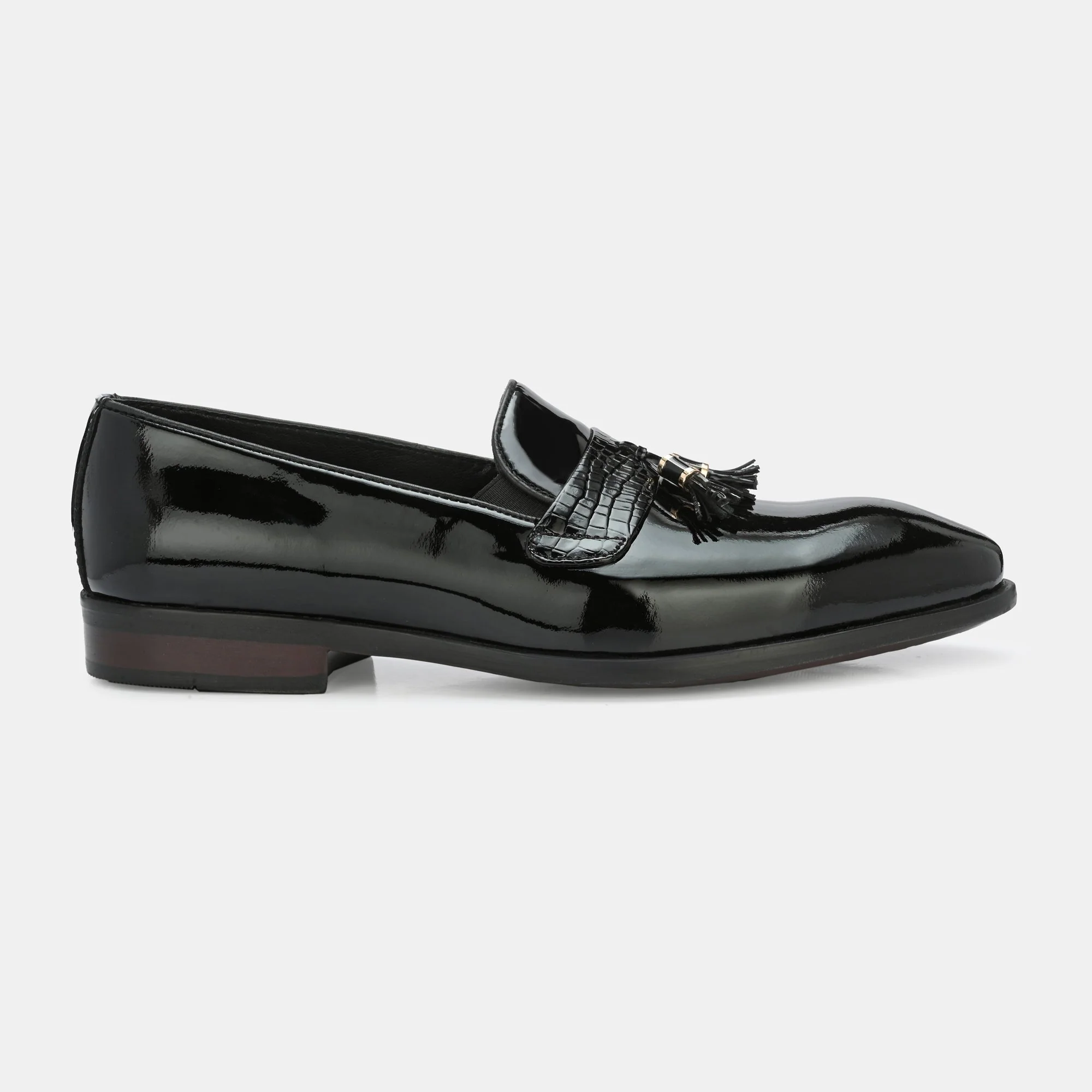 Patent Black Tassel Loafers By Lafattio - Image 3