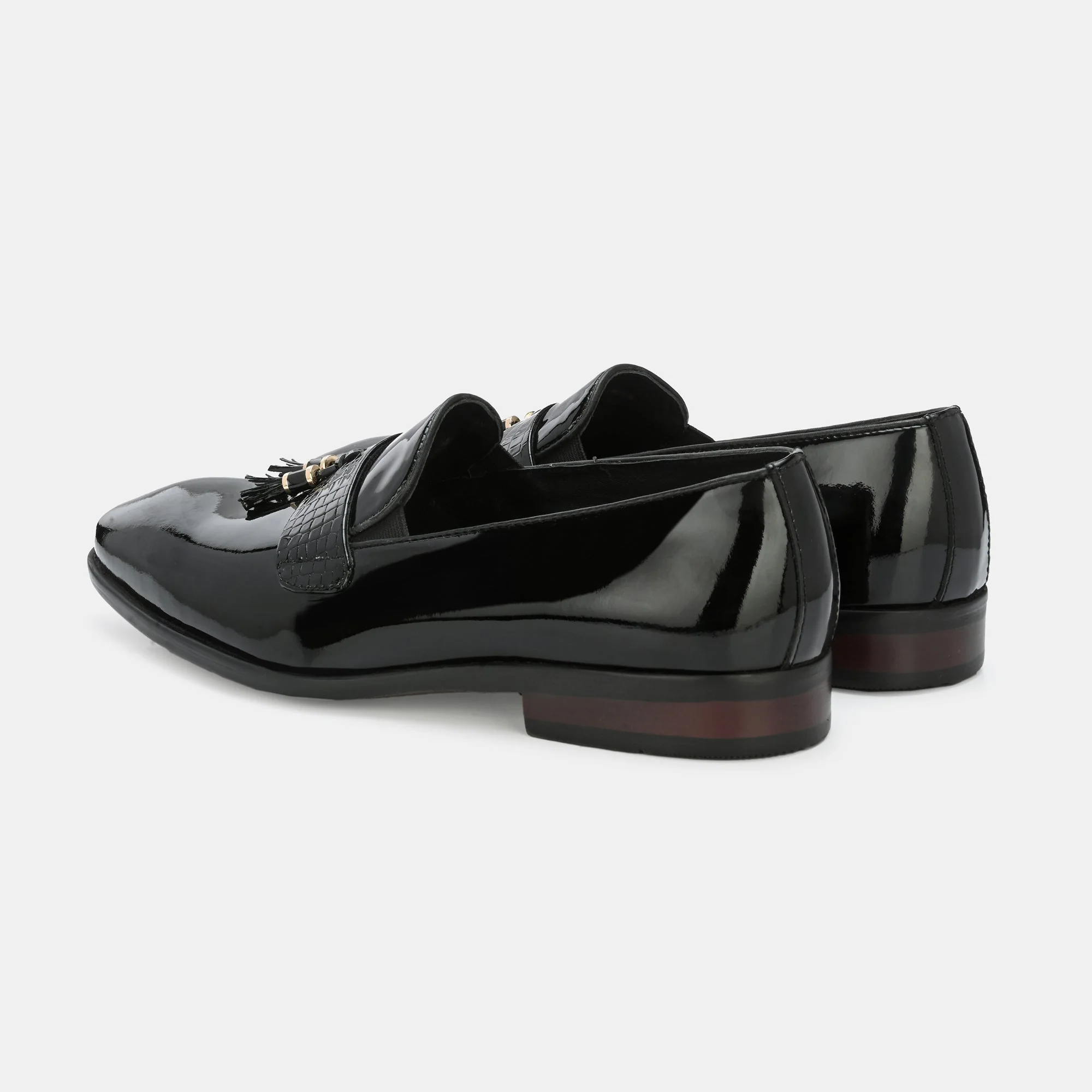 Patent Black Tassel Loafers By Lafattio - Image 4