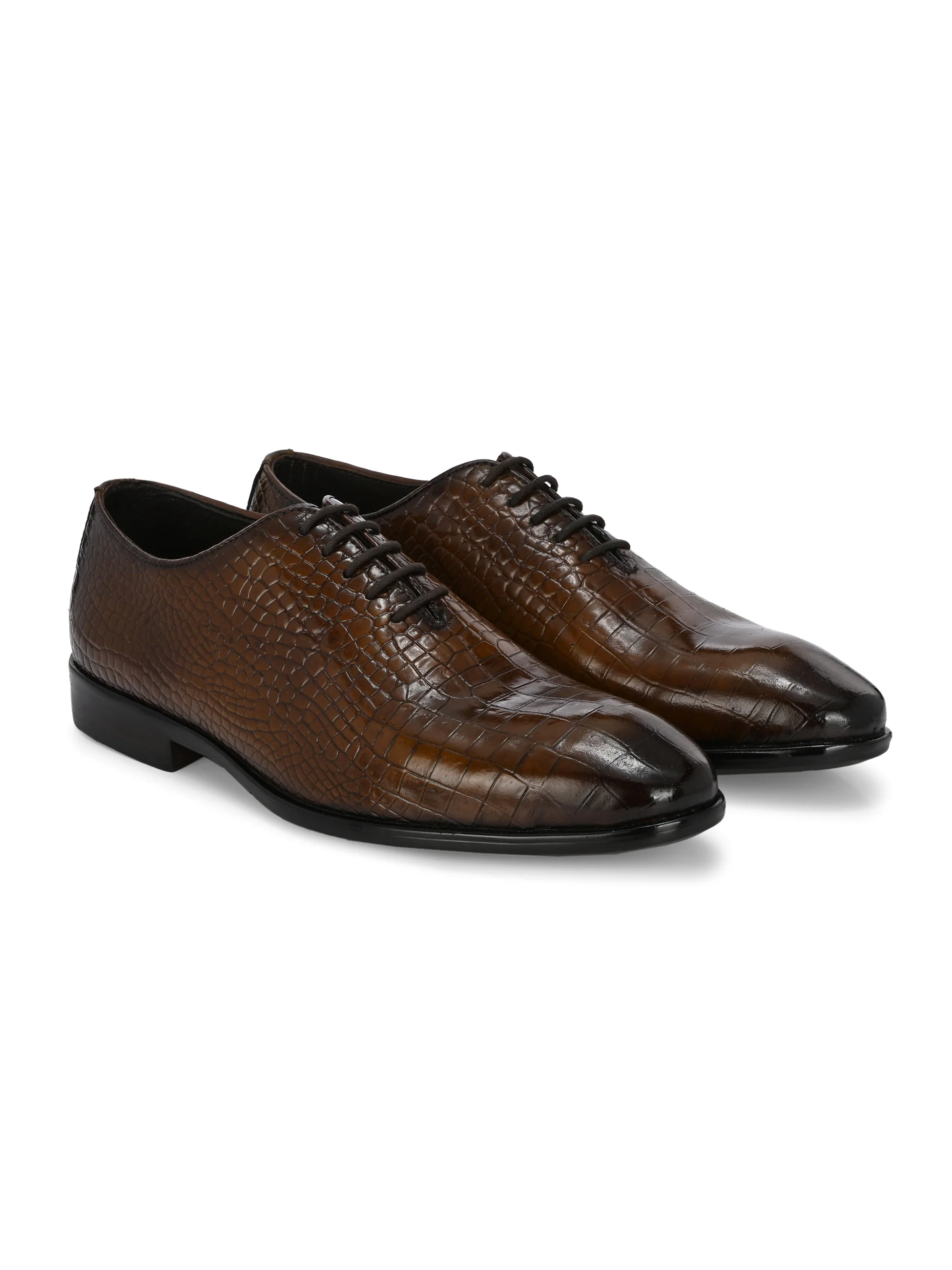 Egoss Textured Leather Lace-Up Shoes - Image 3