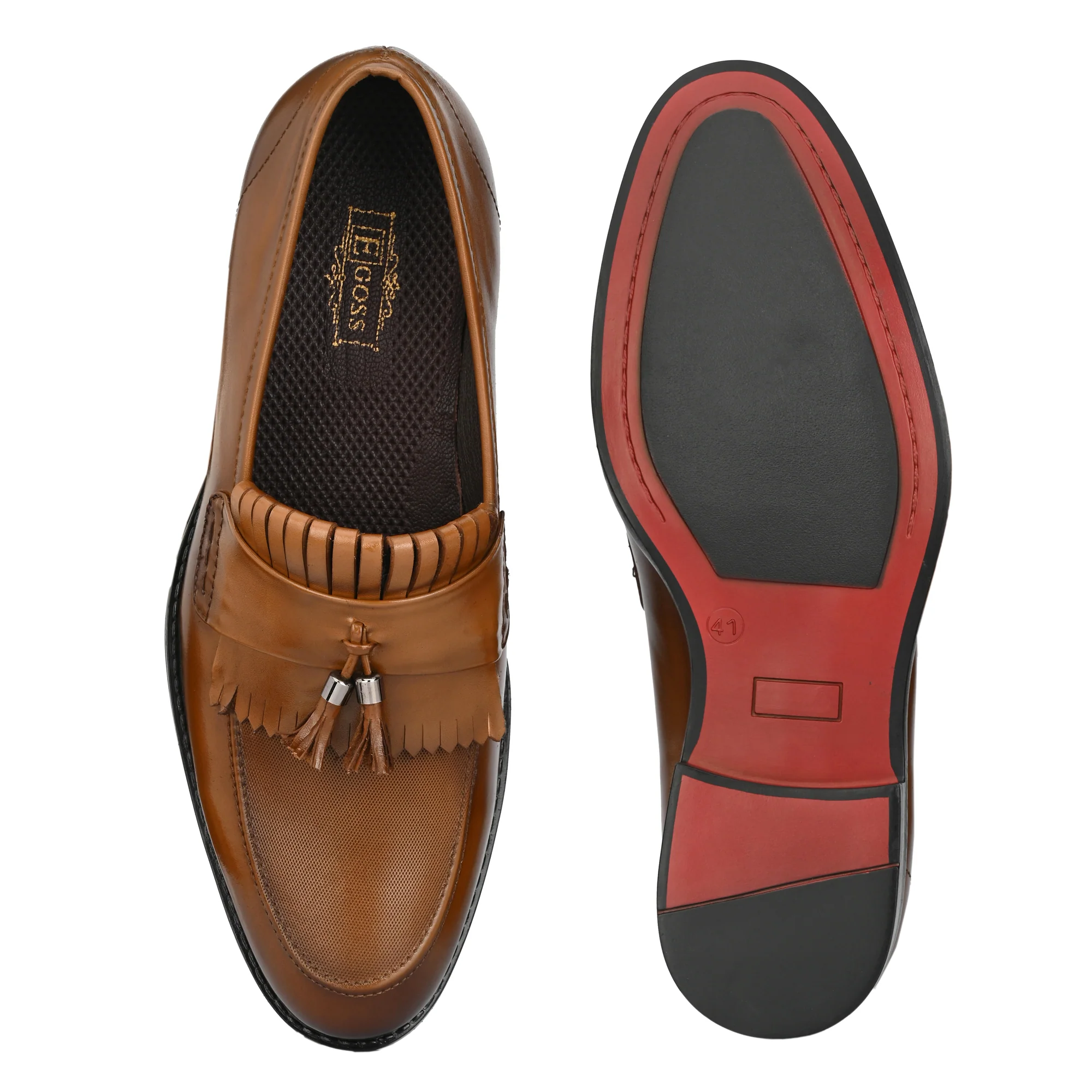 Tassled Formal Penny Loafers For Men with Textured Top - Image 12