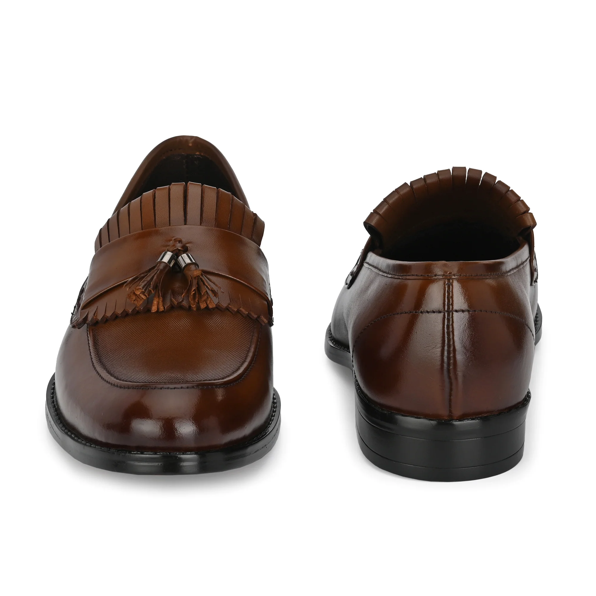 Tassled Formal Penny Loafers For Men with Textured Top - Image 17