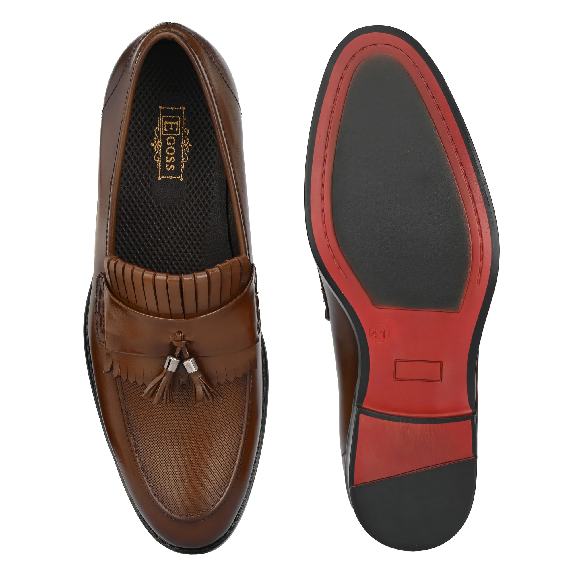 Tassled Formal Penny Loafers For Men with Textured Top - Image 18