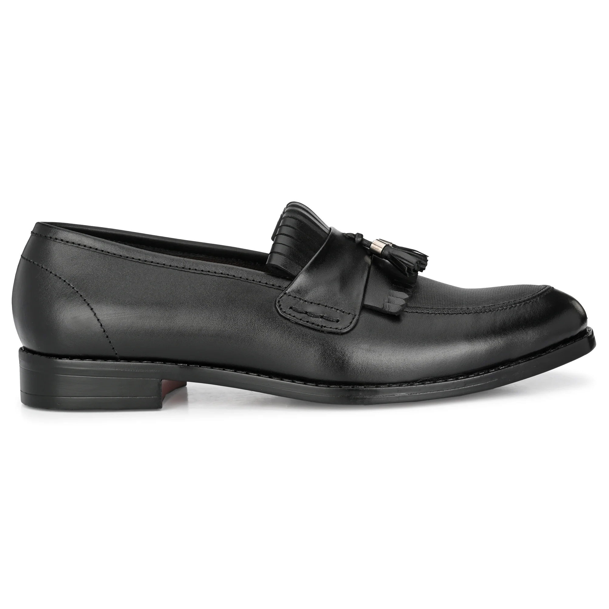 Tassled Formal Penny Loafers For Men with Textured Top - Image 4