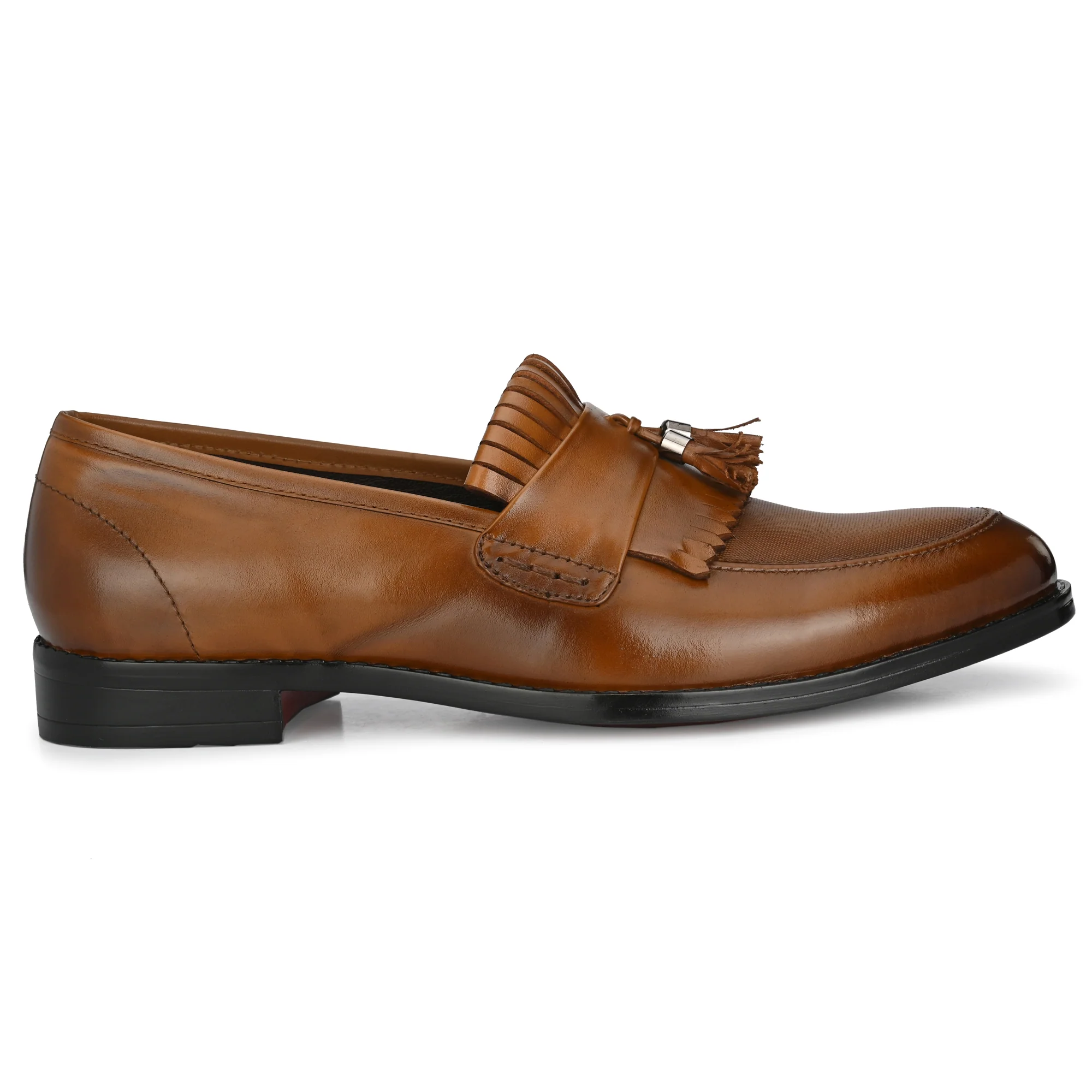 Tassled Formal Penny Loafers For Men with Textured Top - Image 9